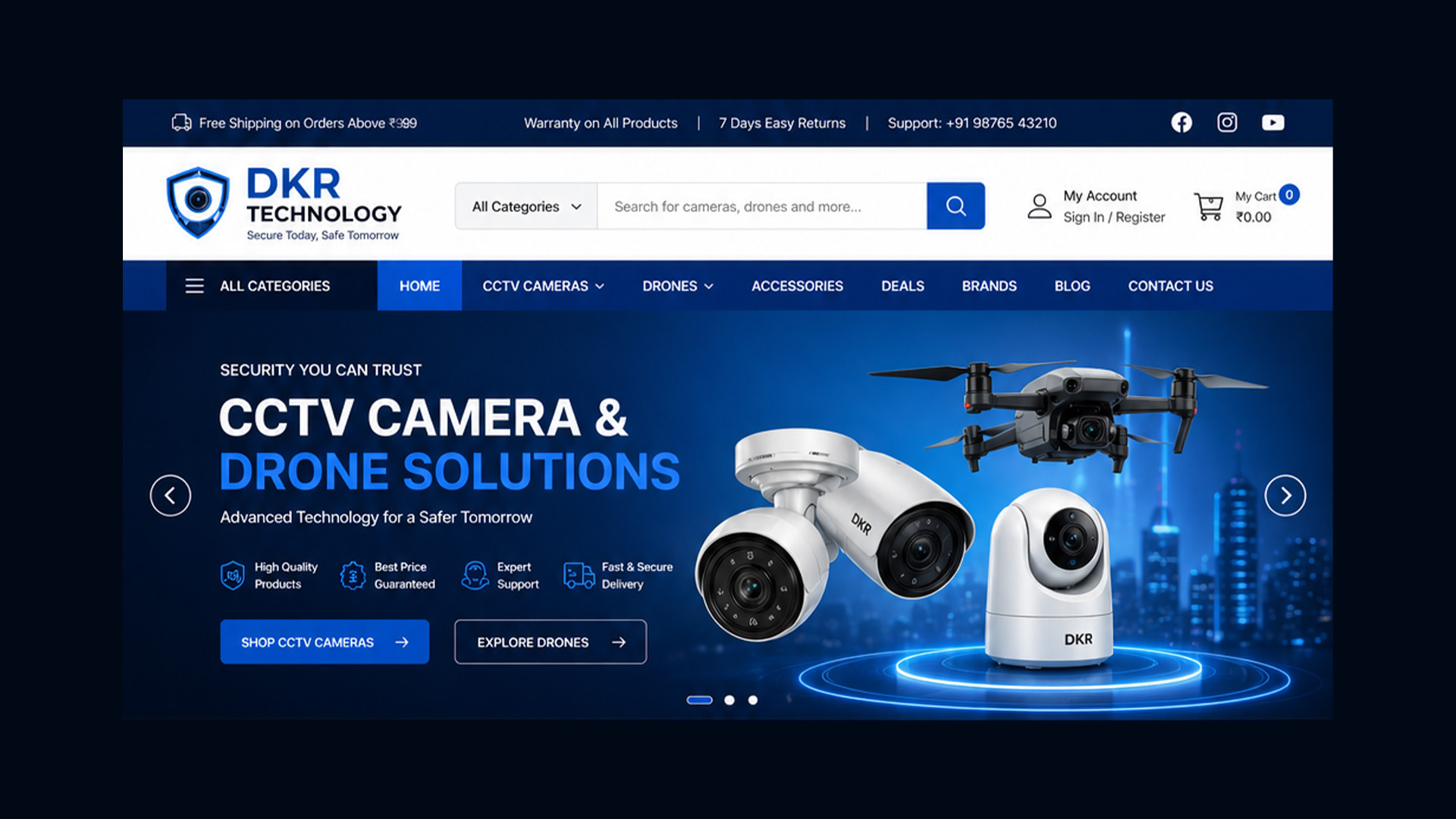 CCTV Camera & Drone Shop Website