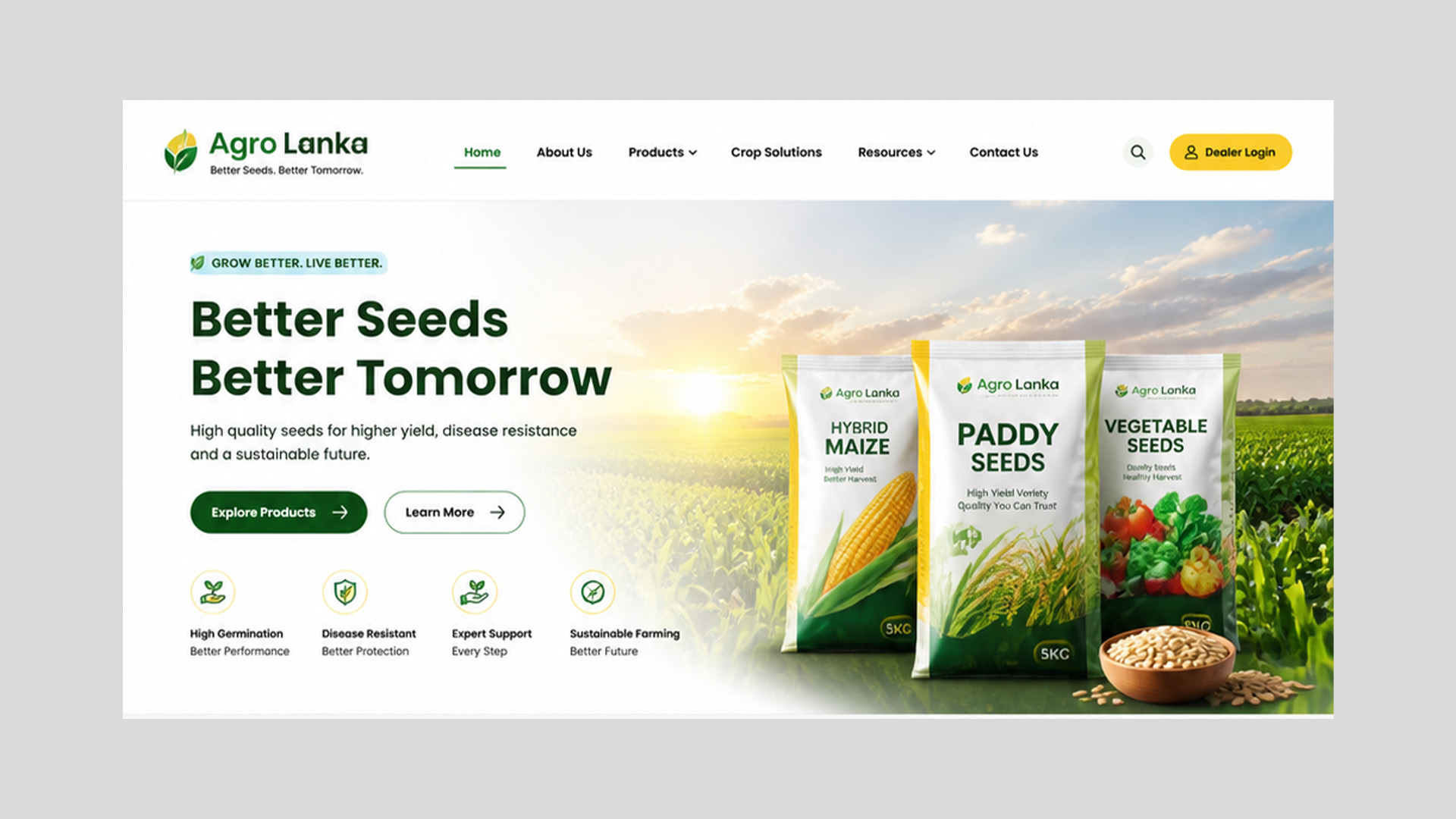 Agriculture Seeds Company Website